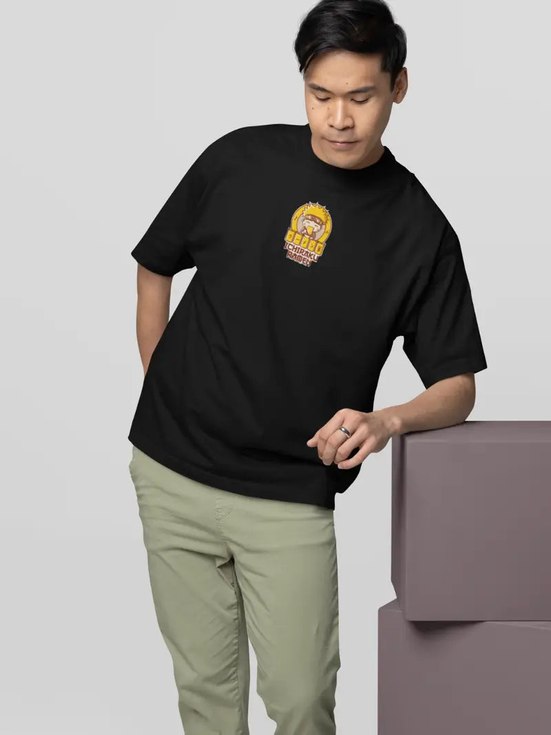 Ichiraku Ramen Black Oversized T-Shirt – Naruto Edition